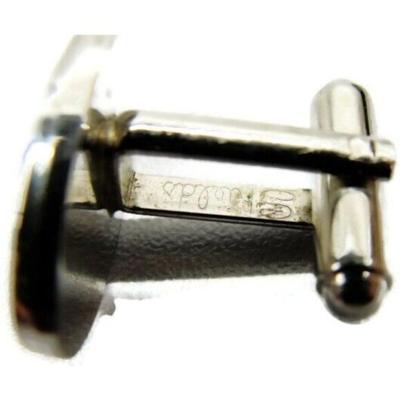 "J" Initial Shields Set Engraved Letter Oval Silver T Personalized Cufflinks Vtg - Picture 10 of 10